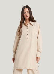 Wool Blend Long-Sleeve Shirt – Nap Loungewear Tops