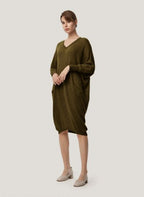 Loose V-Neck 100% Yak Wool Dress