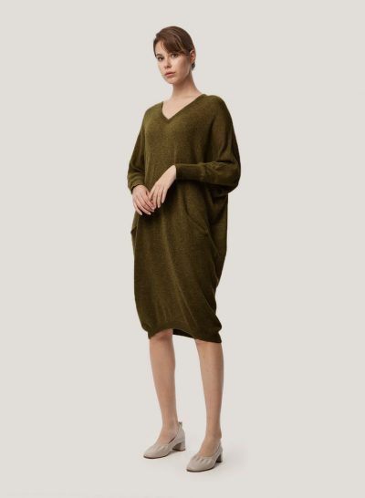 Loose V-Neck 100% Yak Wool Dress