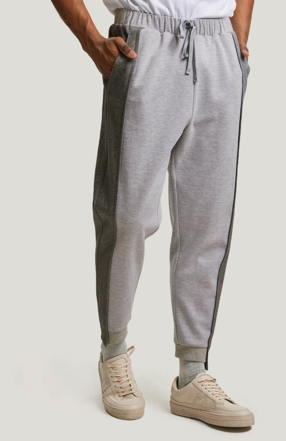 Two-Tone 100% Cotton Track Pants