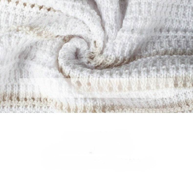Solid color irregular knitted sweater