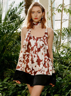 Floral Twilly Scarf Silk Mini Dress