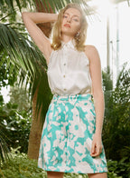 Ready to Bloom Floral Silk Bermuda Shorts