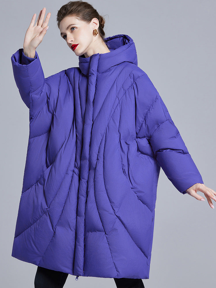 Long Puff-Style Down Jacket