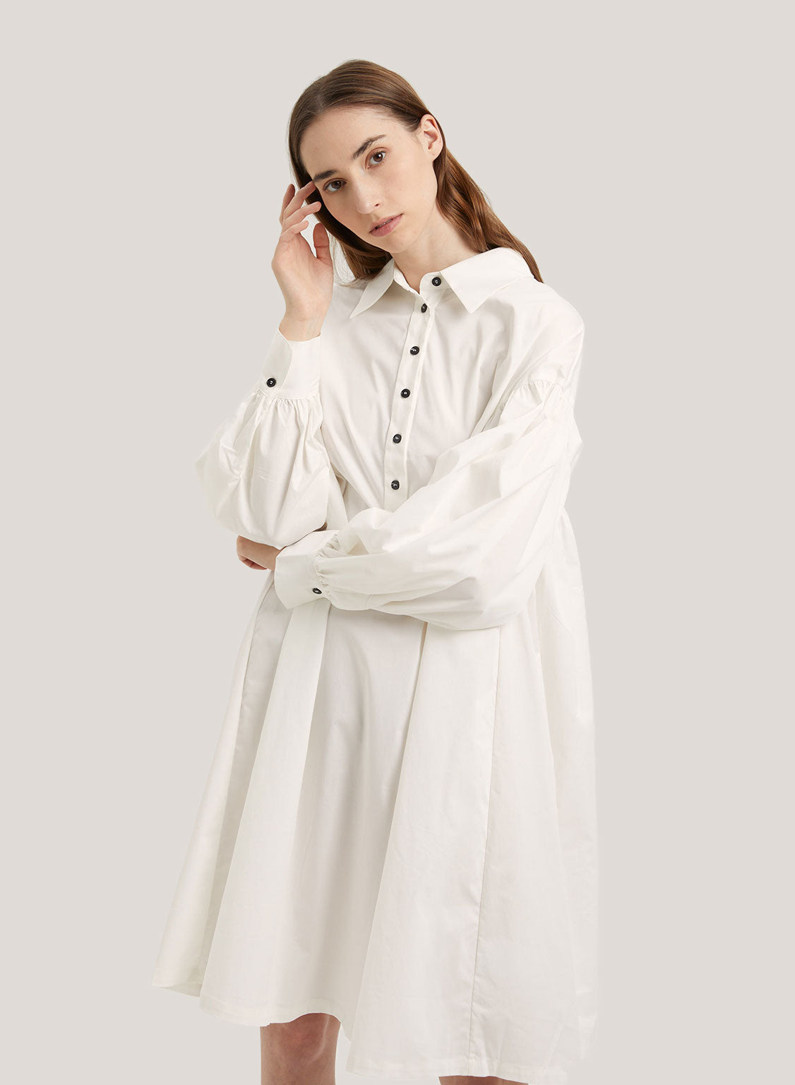 Cotton-Blend Shirt Dress