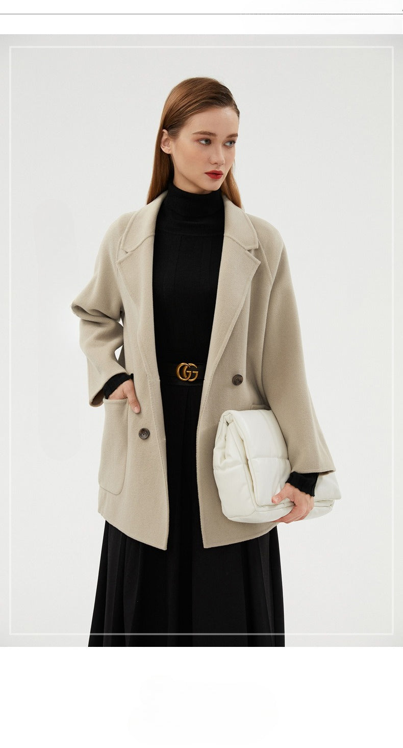 Wool double-sided loose coat