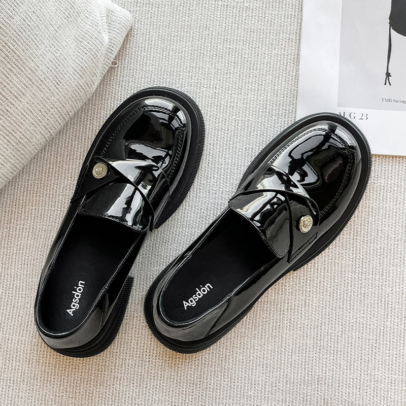 Agsdon Shiny Low-top Loafers