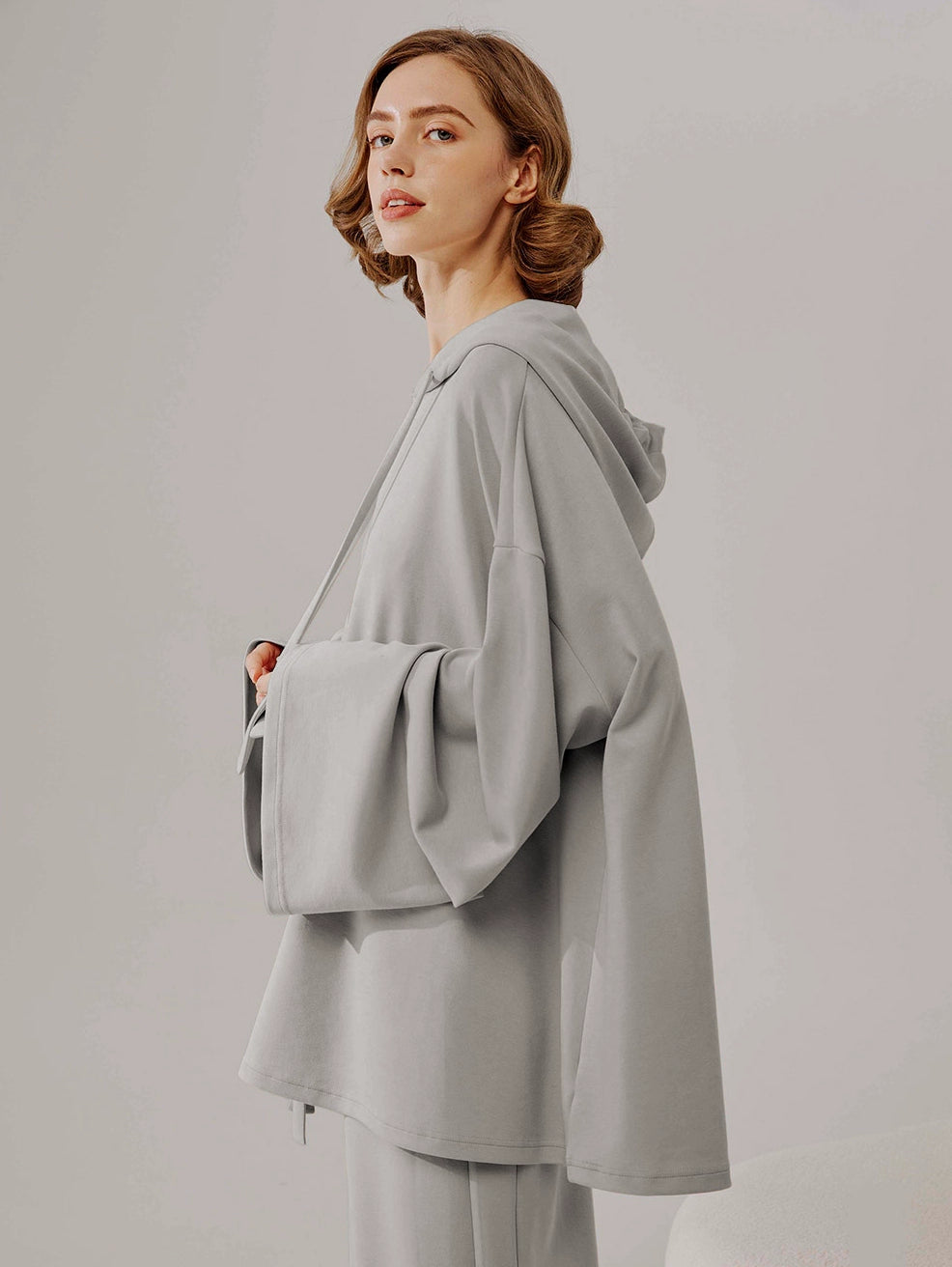 Silky Wide Sleeve Hoodie