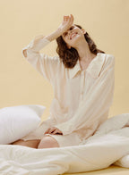 Satin Long-Sleeve Shirt Dress