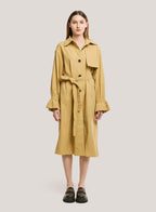 Single-Breasted 100% Cotton Trench Coat