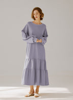 Crewneck Tiered Cotton Dress