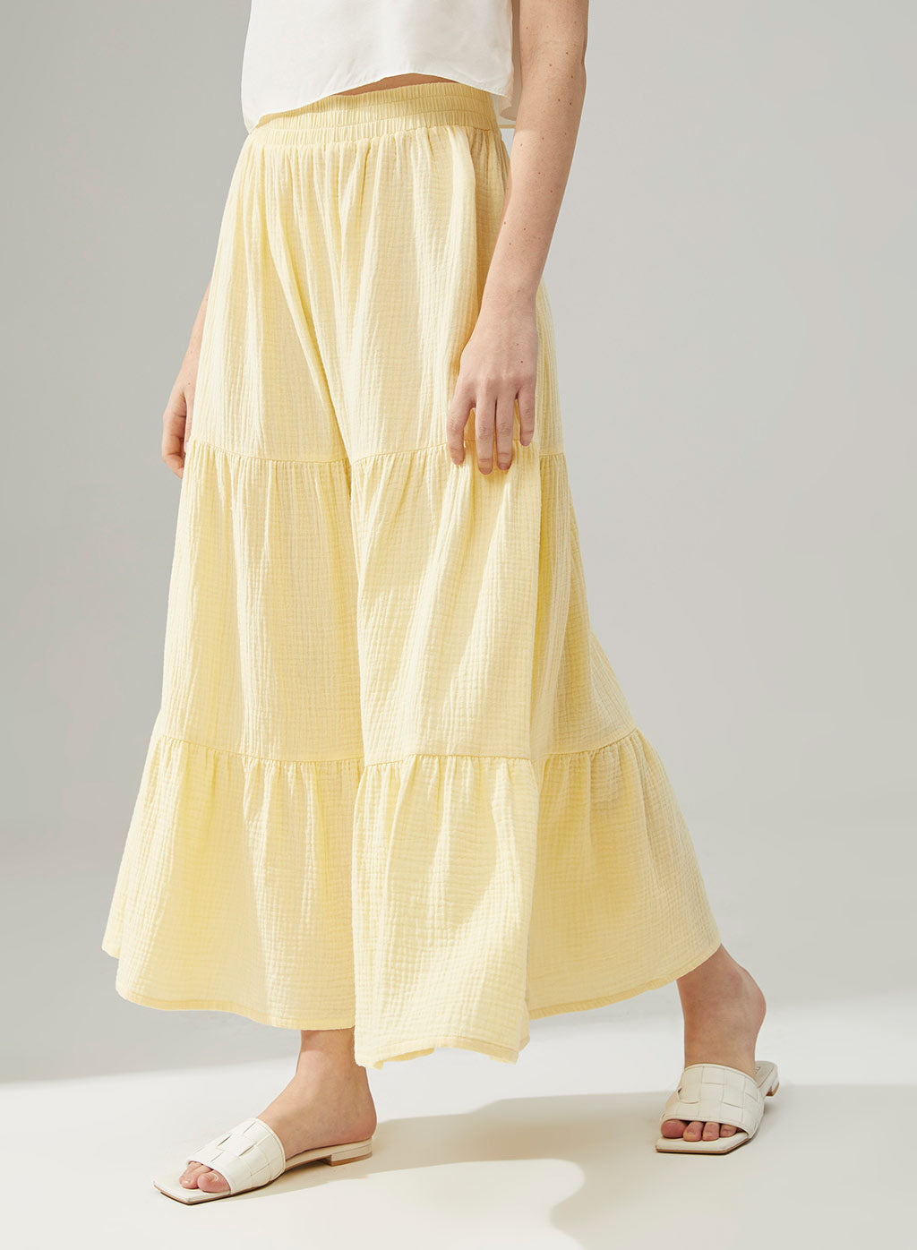 Flowy Tiered Cotton Skirt