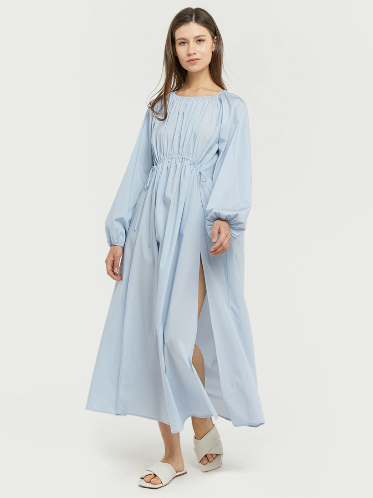 Relaxed Drawstring Waist Dress