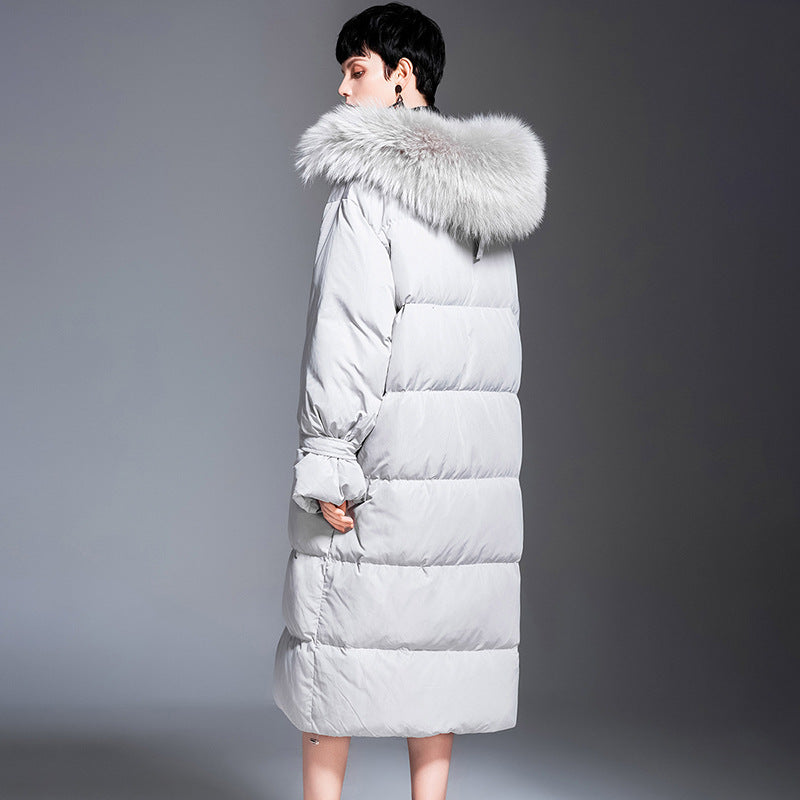 Rabbit Fur Hooded Down Jacket
