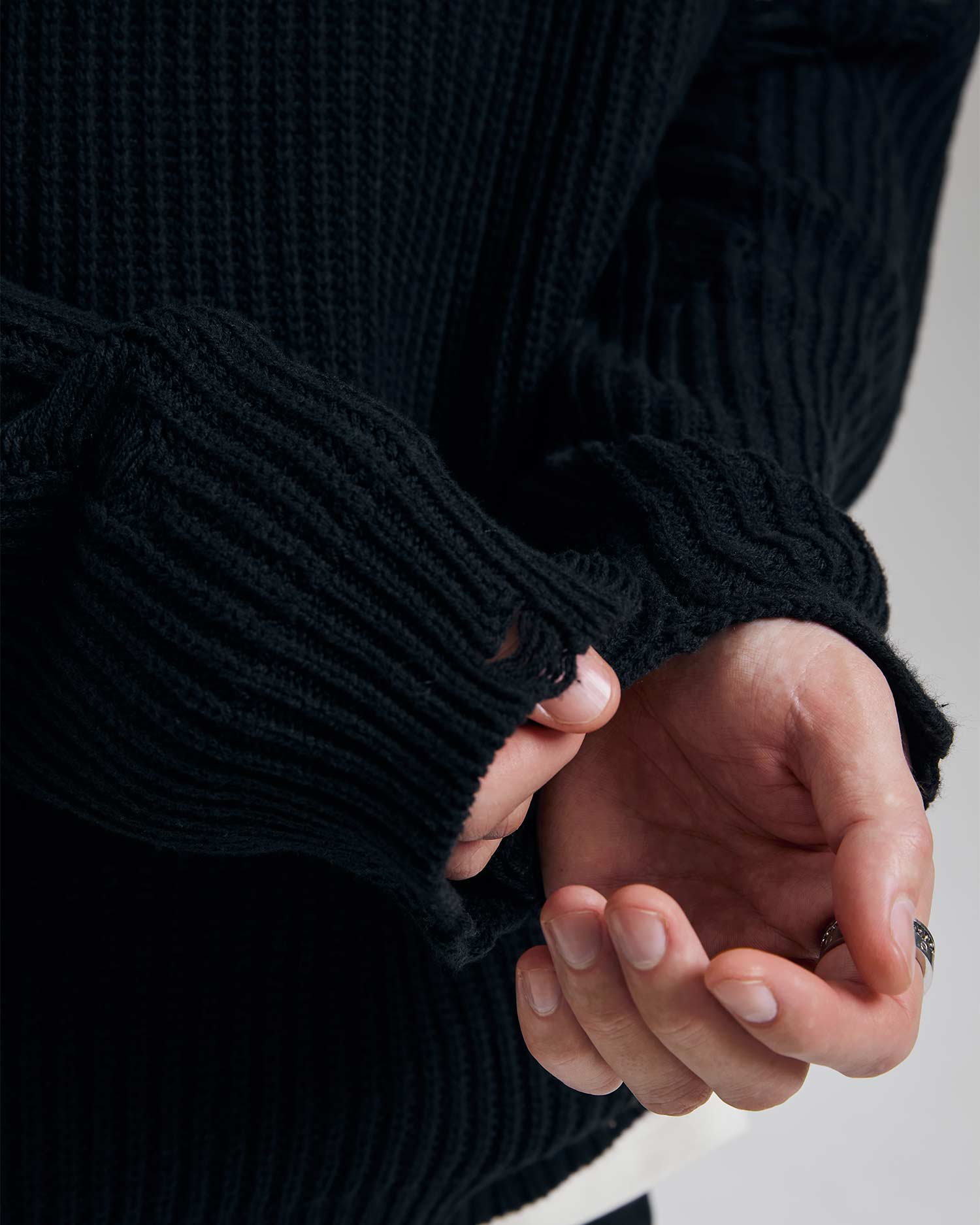 1 × Distressed Crewneck Sweater