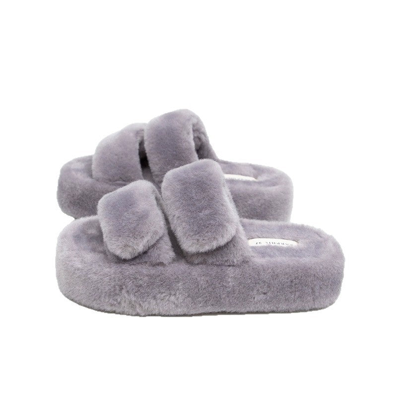 Thick-soled Non-slip Furry Slippers