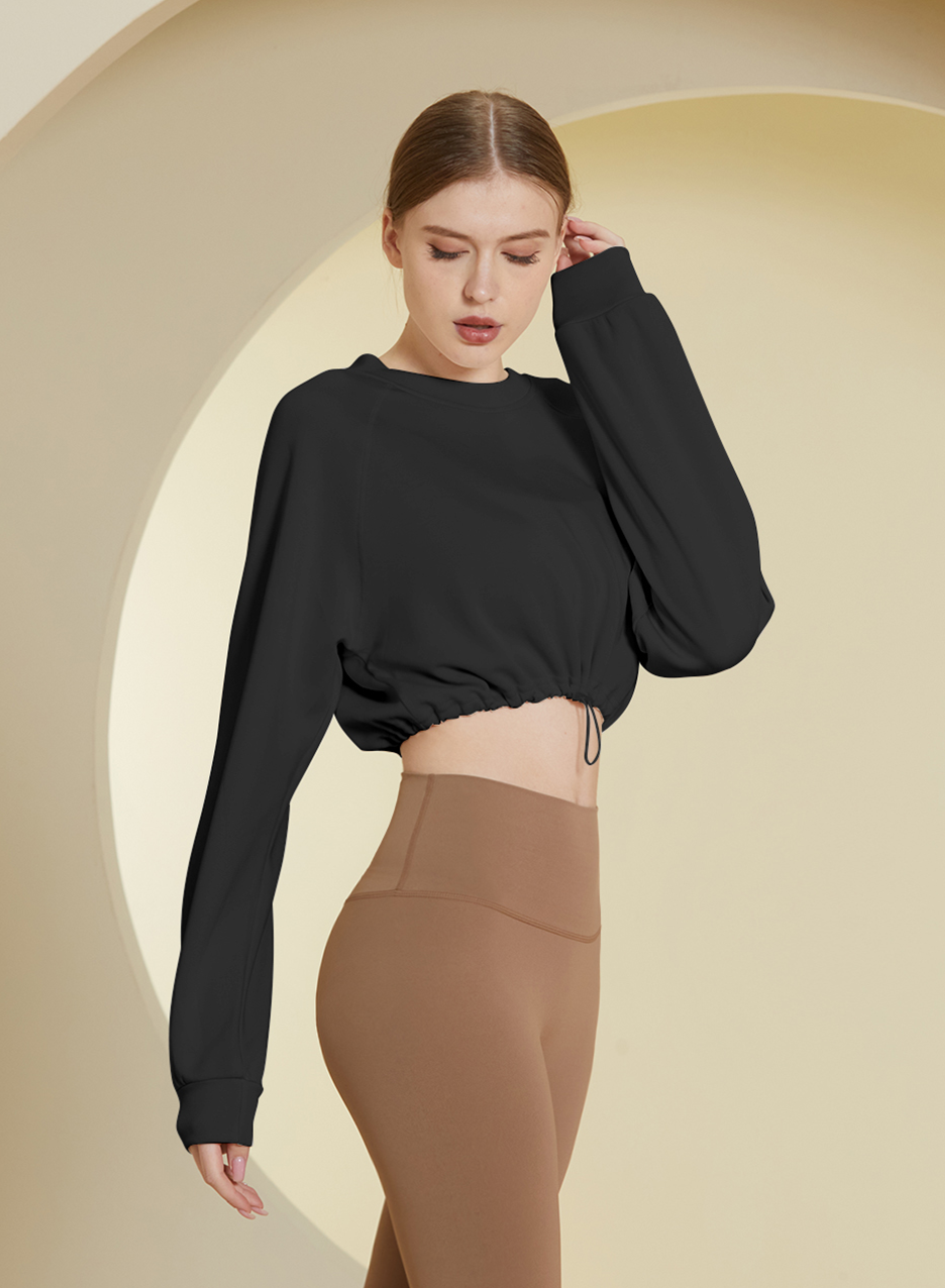 Short Drawstring Sweatshirt