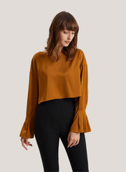 Flounce-Trim Blouse – Nap Loungewear Tops