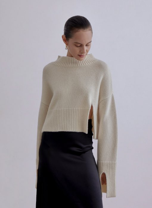 Slit Sleeves Cashmere Sweater