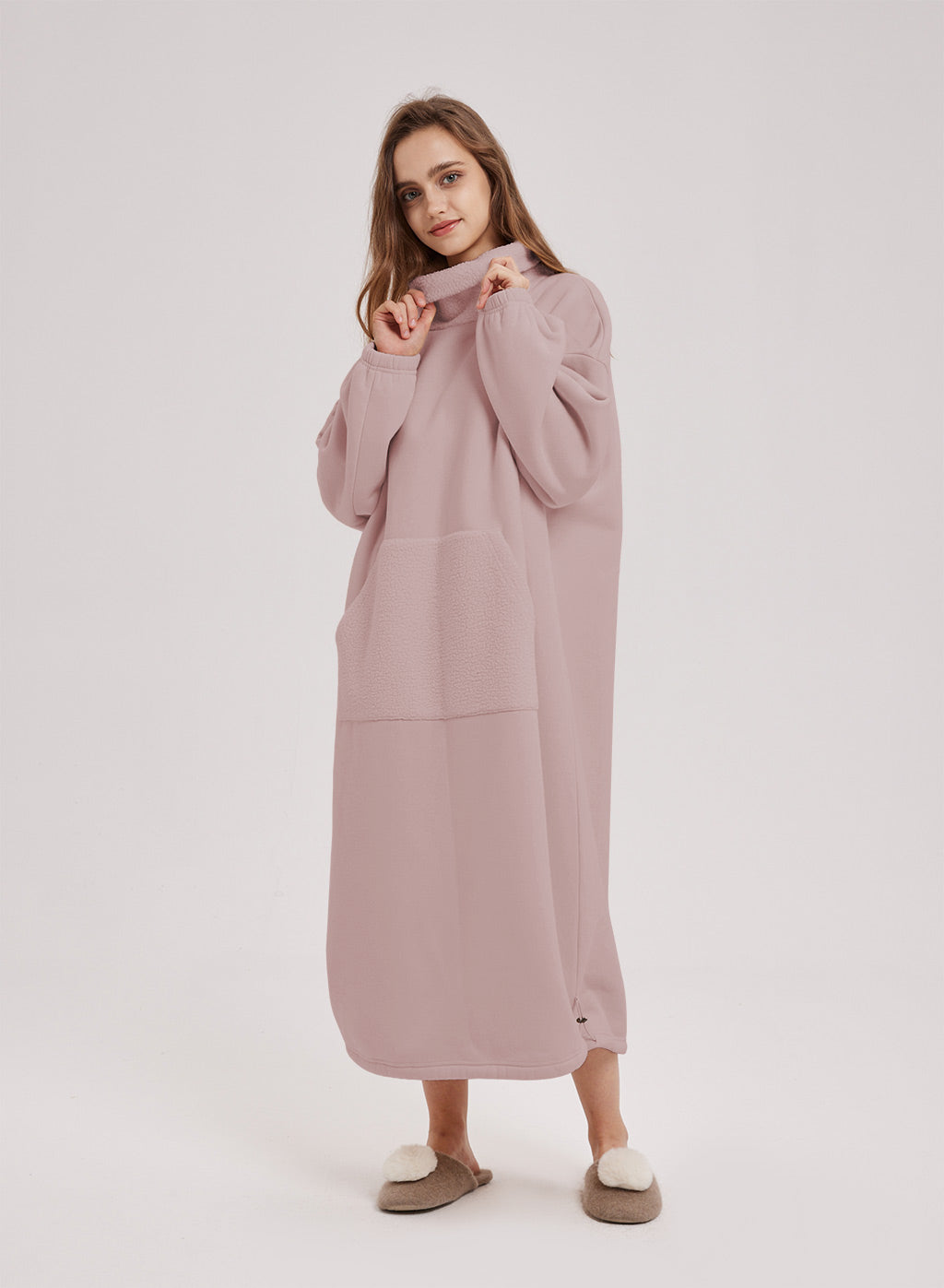 Oversized Fleece Knit Dress