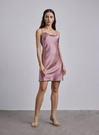 Delicate Cowl Neck Silk Slip Dress