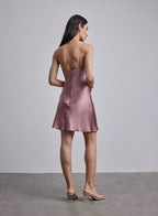 Delicate Cowl Neck Silk Slip Dress