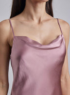 Delicate Cowl Neck Silk Slip Dress