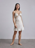 Laced Empire Line Silk Slip Dress