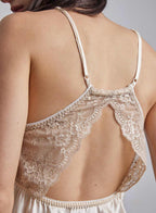 Laced Empire Line Silk Slip Dress