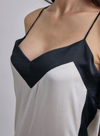 Framed Silk Midi Slip Dress