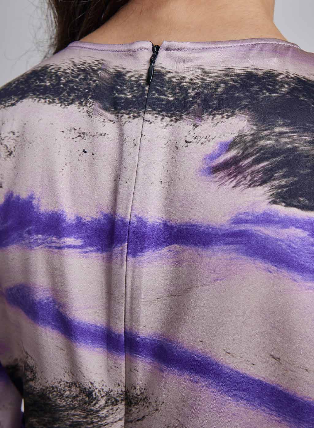 Marbled Cut-Out Silk Maxi Dress