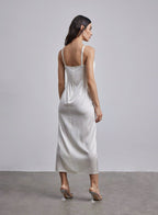 Daria Bow-Tie Silk Midi Dress