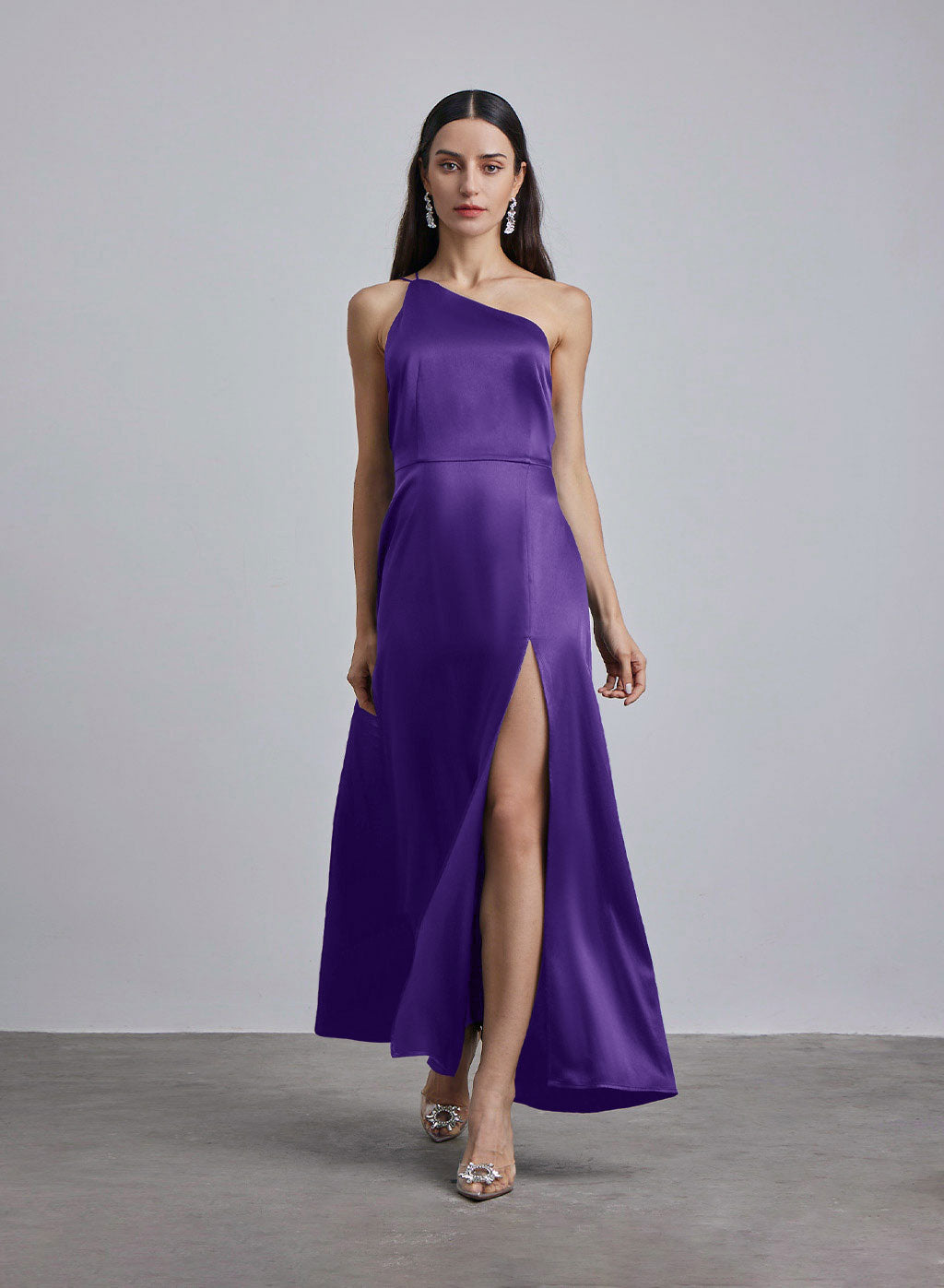 Wicked One Shoulder Silk Maxi Dress