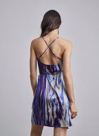 Marble Wrap Silk Slip Dress