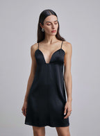 Open Back Silk Mini Slip Dress