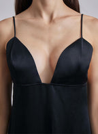 Open Back Silk Mini Slip Dress