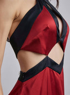 Vampire Cut-Out Silk Halter Dress