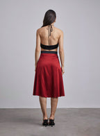 Vampire Cut-Out Silk Halter Dress