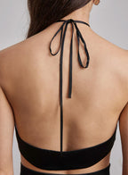 Vampire Cut-Out Silk Halter Dress