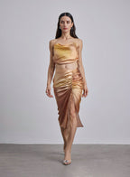 Golden Tala Ruched Silk Camisole
