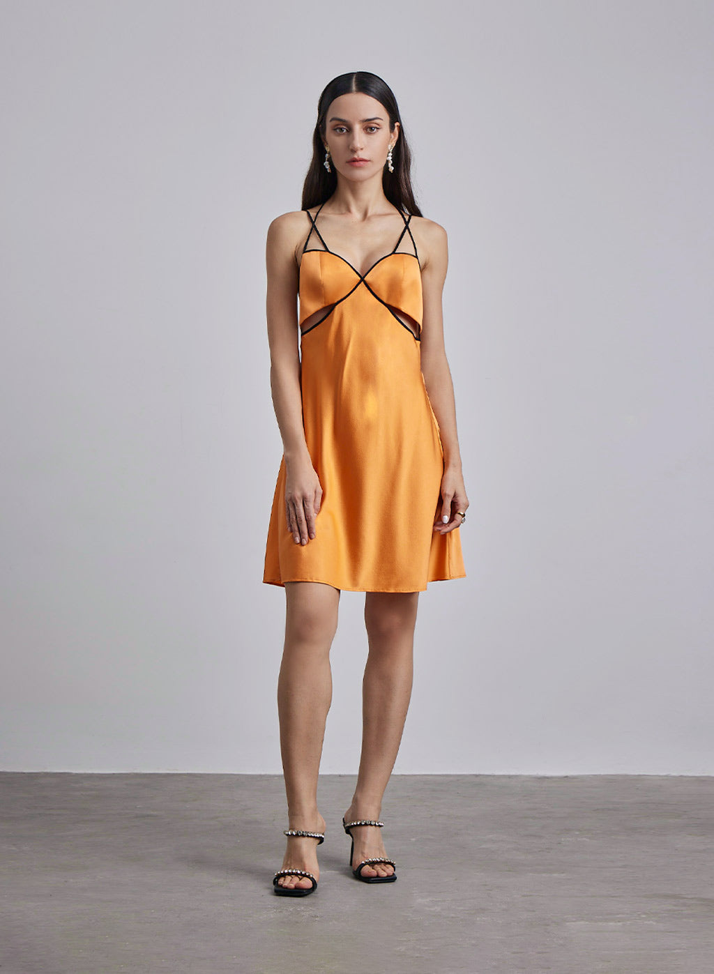 Pumpkin Spice Silk Slip Dress