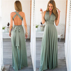 Multi-rope cross halter sexy bandage dress long dress dress