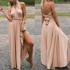 Multi-rope cross halter sexy bandage dress long dress dress