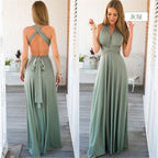 Multi-rope cross halter sexy bandage dress long dress dress