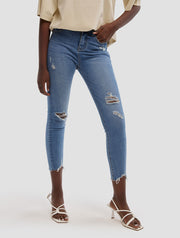 Cropped Frayed Skinny Jeans – Nap Loungewear Bottoms