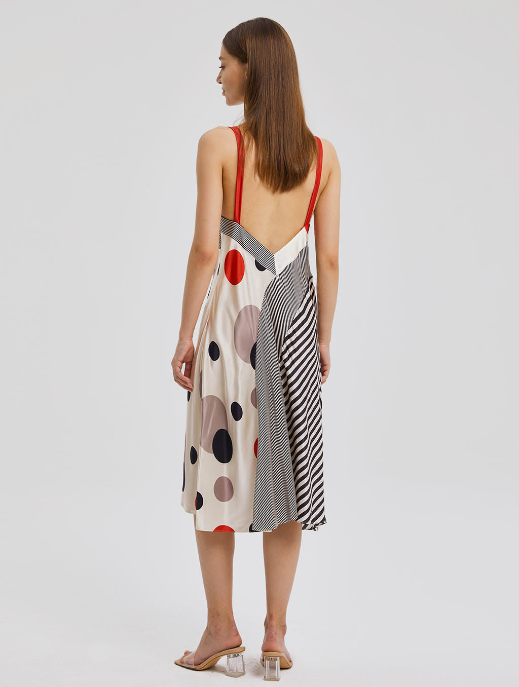 Abstract Print Midi Slip Dress