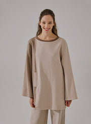 Asymmetric Round-Neck Sweatshirt – Nap Loungewear Tops