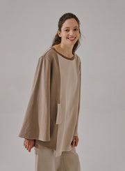 Asymmetric Round-Neck Sweatshirt