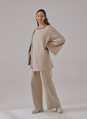 Asymmetric Round-Neck Sweatshirt