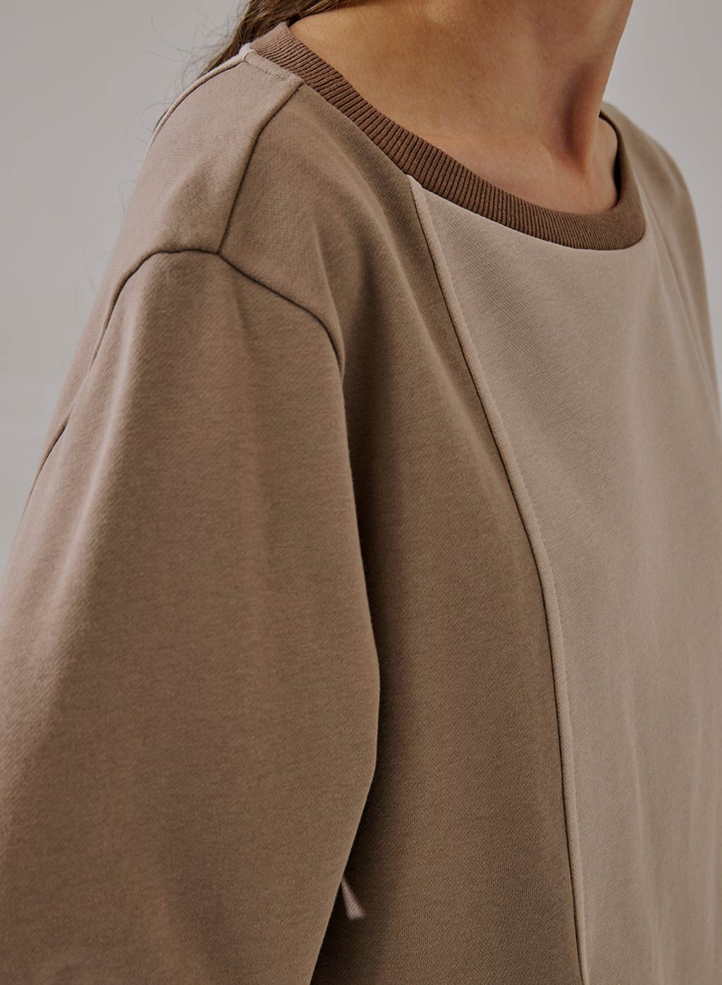 Asymmetric Round-Neck Sweatshirt